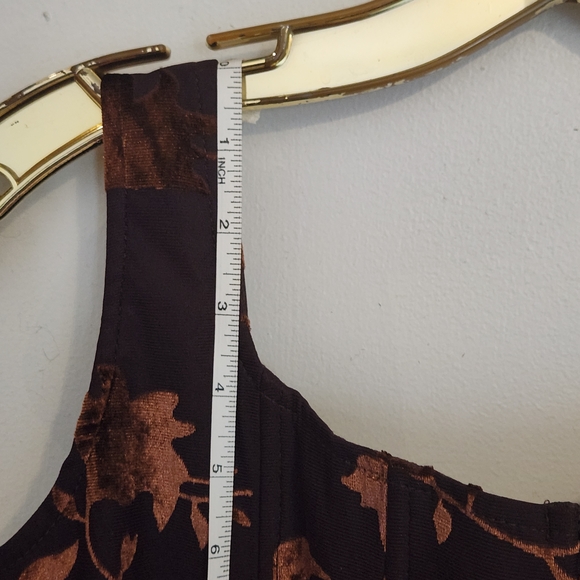 Rare London Black and Brown Floral Midi Dress - Picture 10 of 14